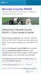 Mobile Screenshot of nevadacountypaws.org